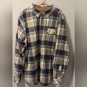 Legendary Whitetails Mens Flannel Shirt Blue Plaid Button Up Long Sleeve 2XL